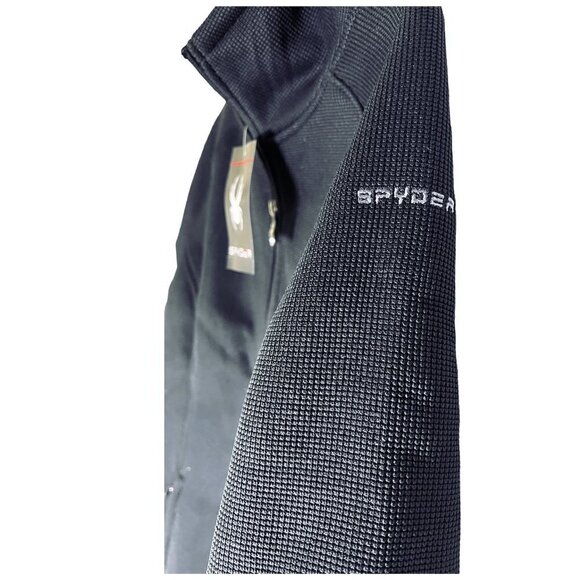 Spyder Logo Womens Black Full Zip Up Stan Up Collar Jacket Activewear Sz XL New - Picture 7 of 11